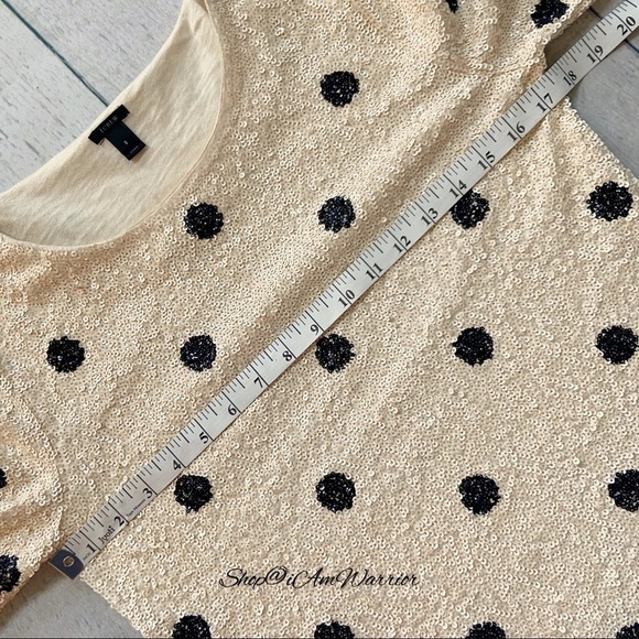J.Crew ivory & black sequin polka-dot short sleeve top *shop@iamwarrior - Picture 13 of 16